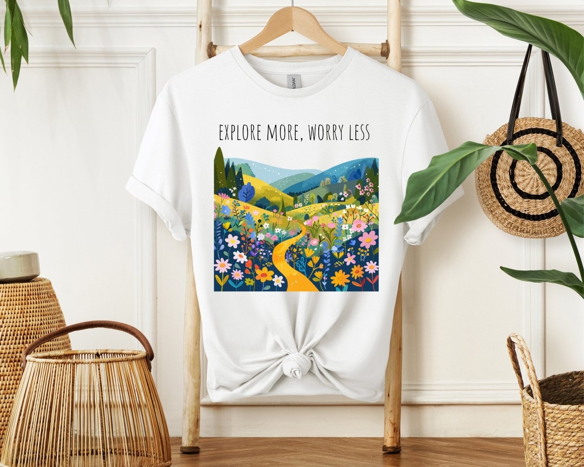 Explore More Worry Less - Unisex Softstyle T - Shirt - Joyed Dot Store