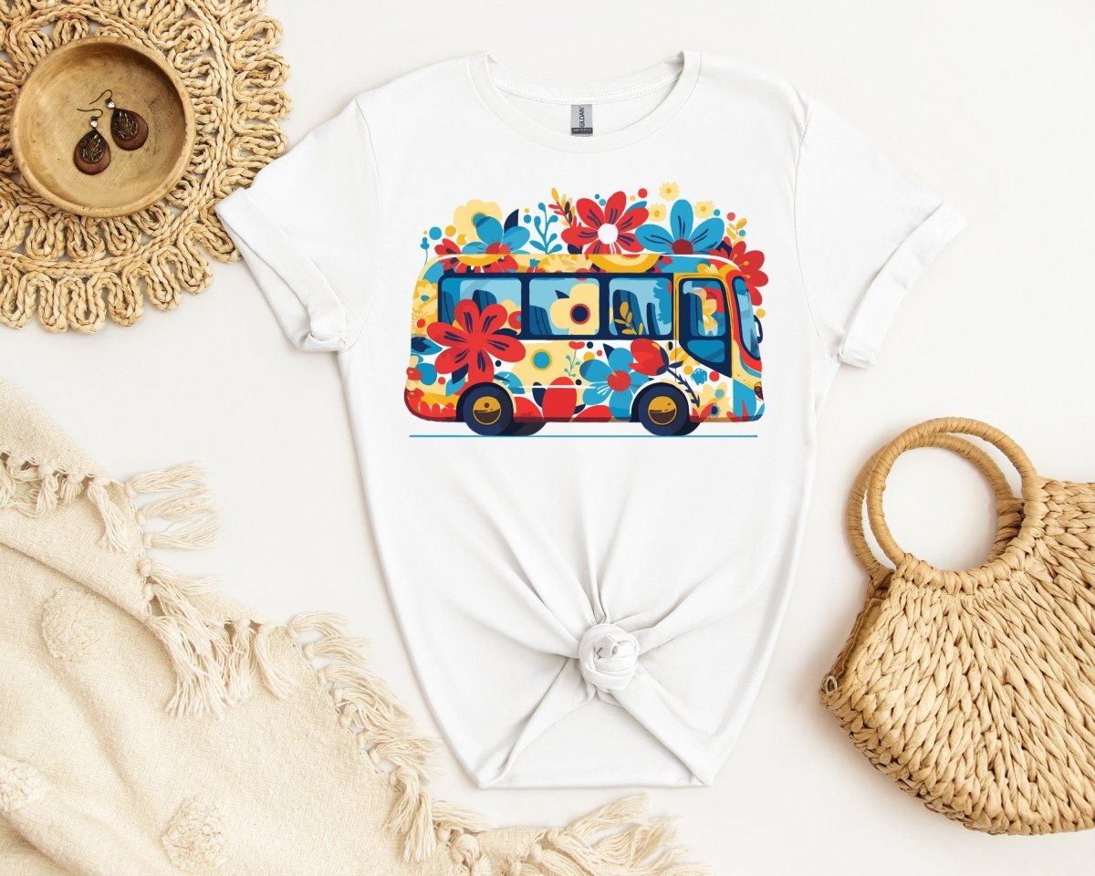 Floral Bus Journey - Unisex Softstyle T - Shirt - Joyed Dot Store