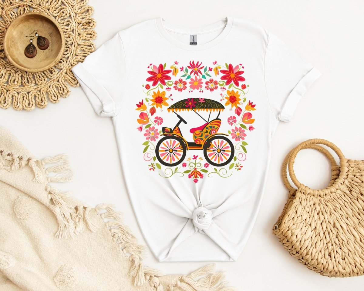 Floral Rikshaw Ride - Unisex Softstyle T - Shirt - Joyed Dot Store