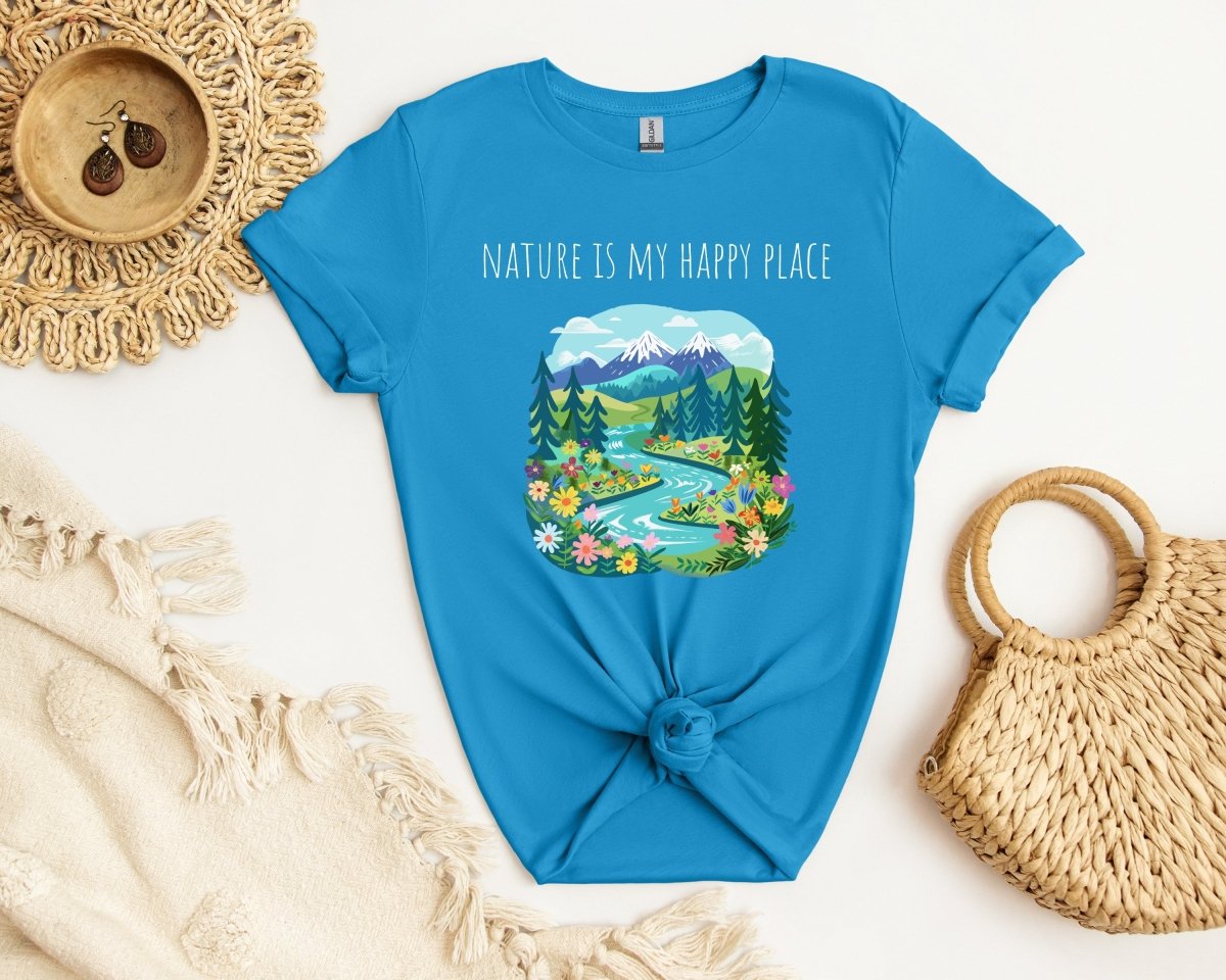Nature is my happy place - Unisex Softstyle T - Shirt - Joyed Dot Store