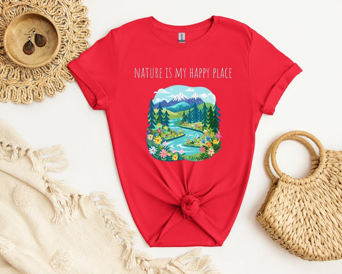 Nature is my happy place - Unisex Softstyle T - Shirt - Joyed Dot Store