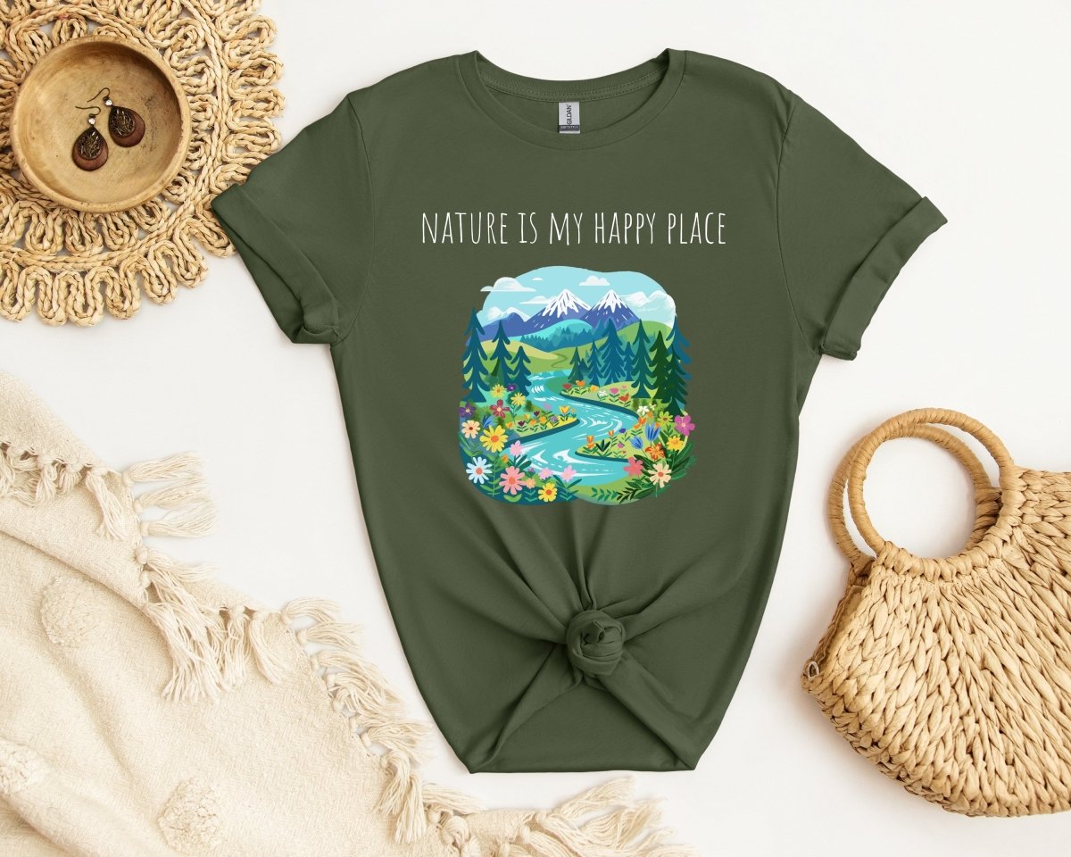 Nature is my happy place - Unisex Softstyle T - Shirt - Joyed Dot Store