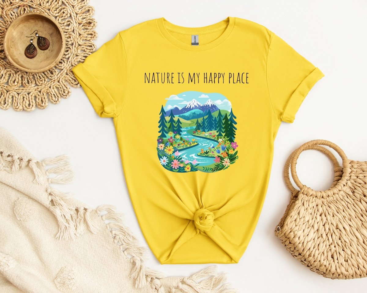 Nature is my happy place - Unisex Softstyle T - Shirt - Joyed Dot Store