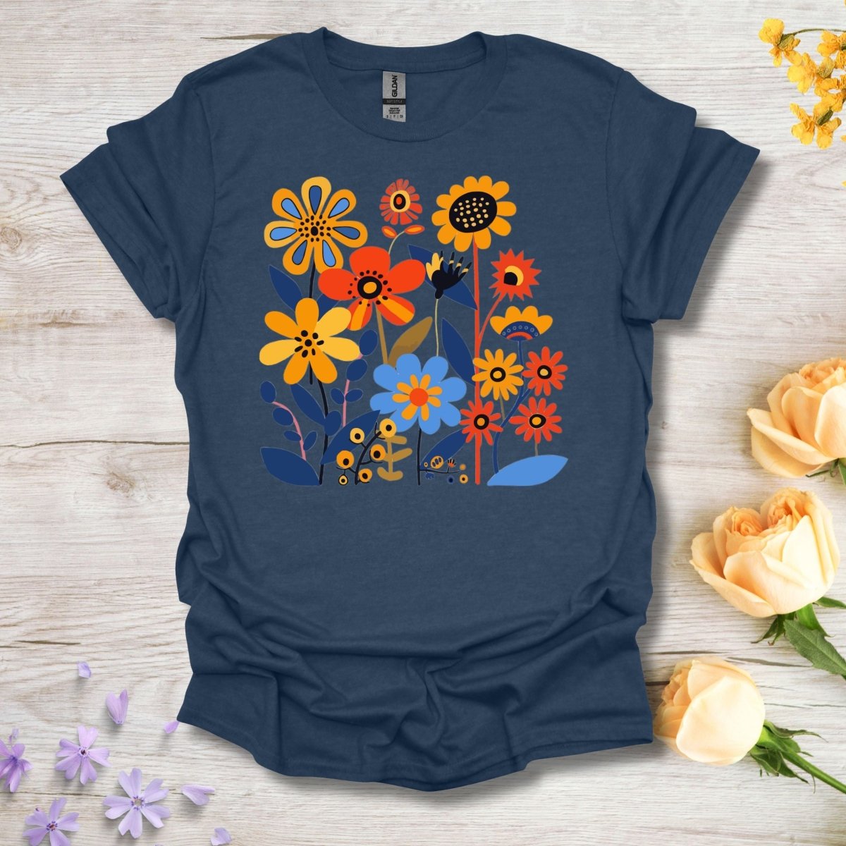 Retro Blooms - Unisex Softstyle T - Shirt - Joyed Dot Store