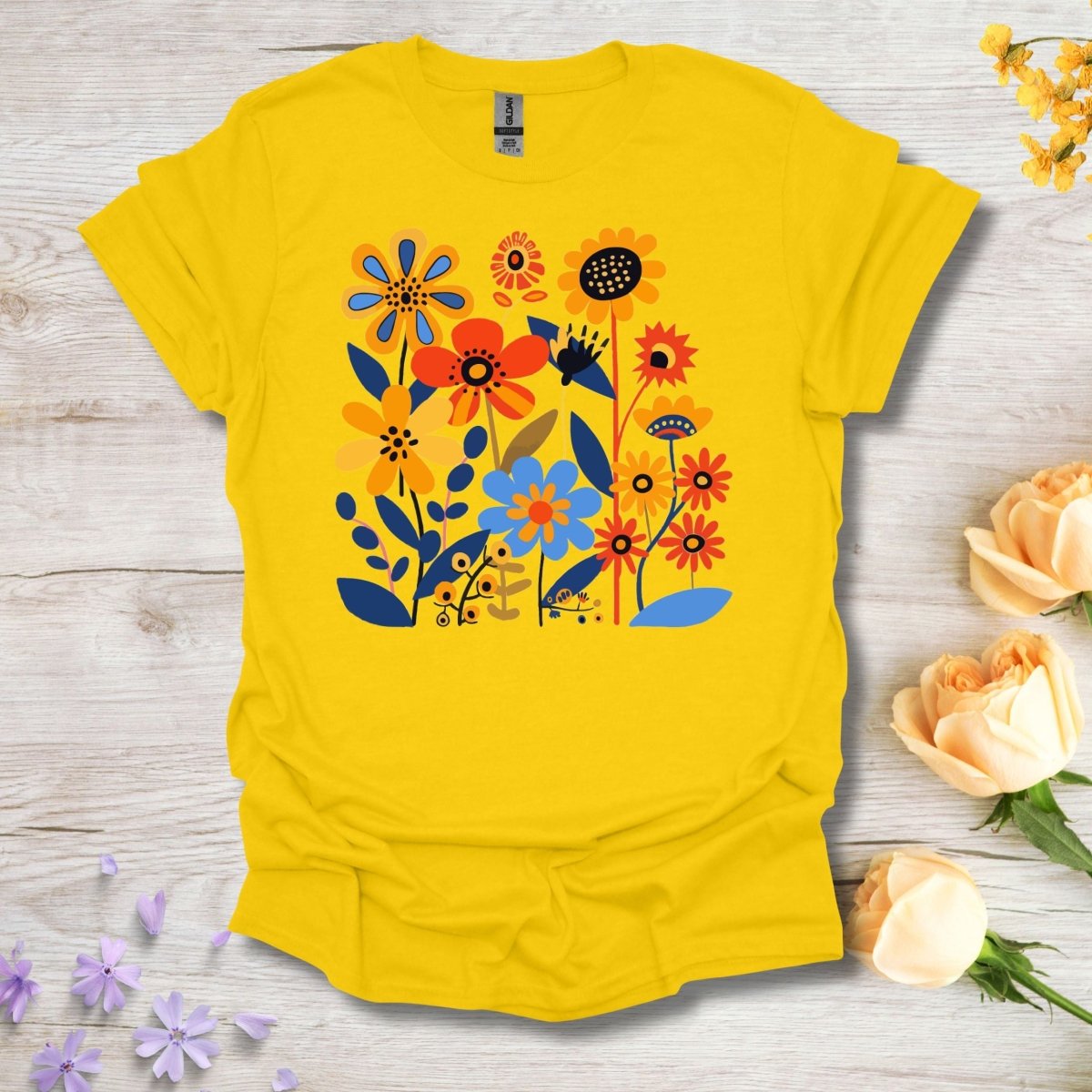 Retro Blooms - Unisex Softstyle T - Shirt - Joyed Dot Store