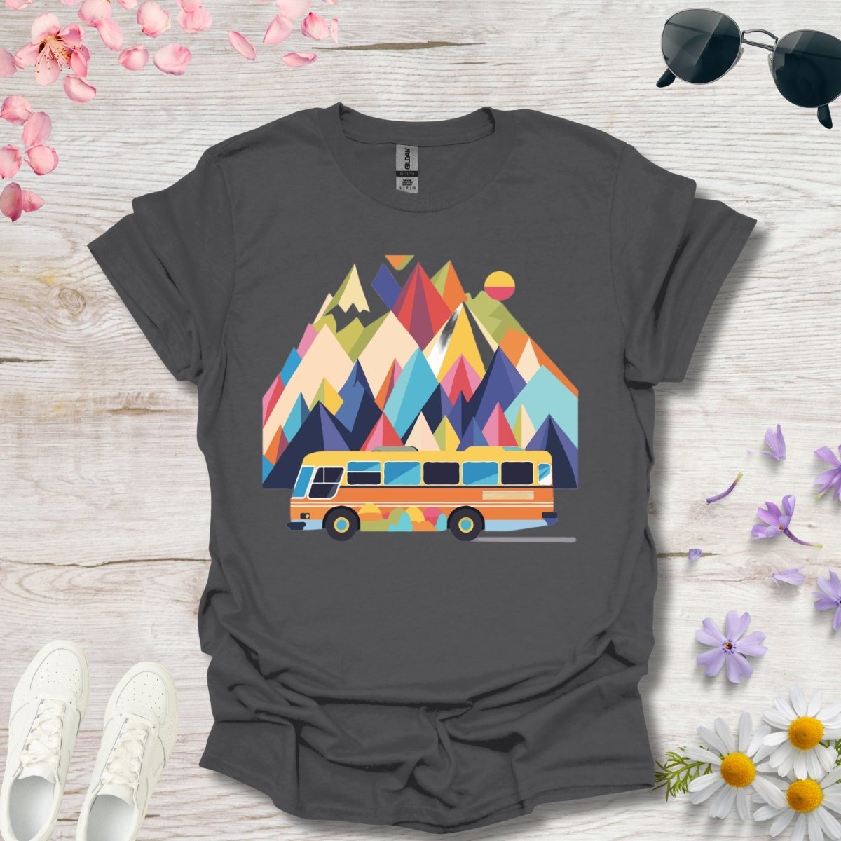 Retro Mountain Ride - Unisex Softstyle T - Shirt - Joyed Dot Store