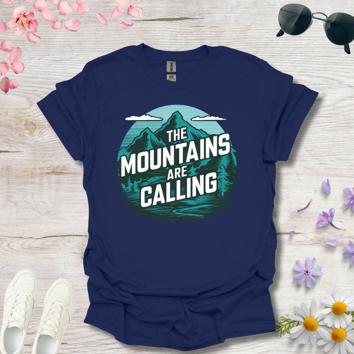 The Mountains are Calling (Green) - Unisex Softstyle T - Shirt - Joyed Dot Store