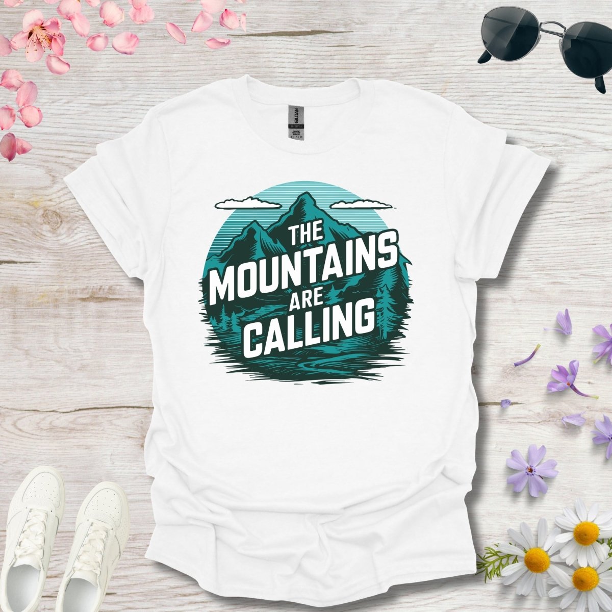 The Mountains are Calling (Green) - Unisex Softstyle T - Shirt - Joyed Dot Store