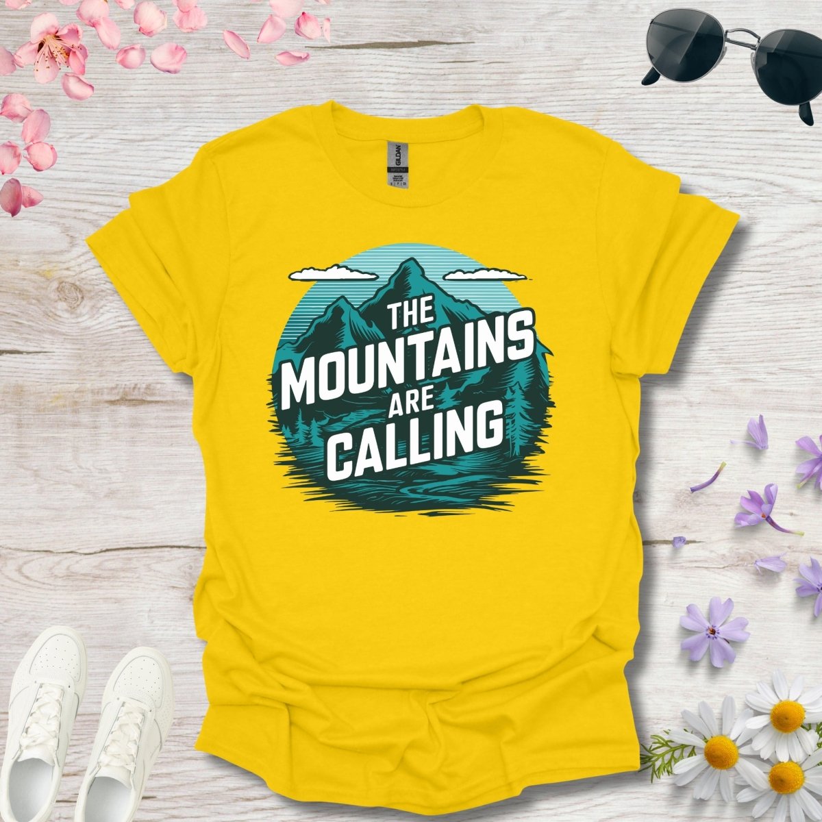 The Mountains are Calling (Green) - Unisex Softstyle T - Shirt - Joyed Dot Store