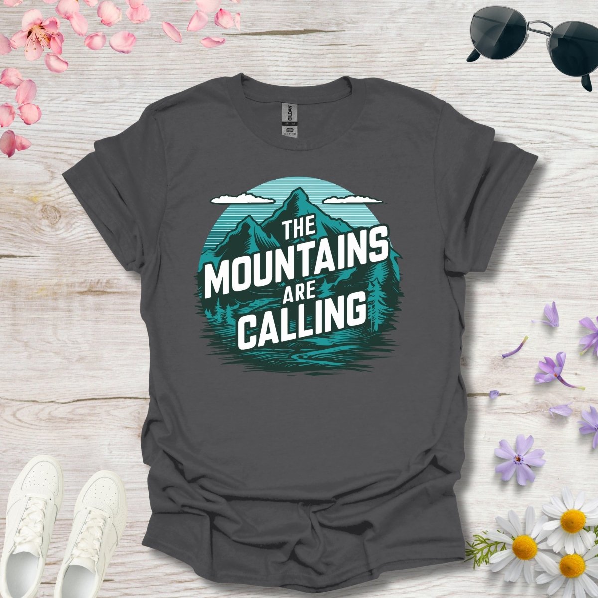 The Mountains are Calling (Green) - Unisex Softstyle T - Shirt - Joyed Dot Store