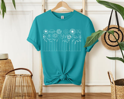 Big Floral Lines - Unisex Softstyle T - Shirt - Joyed Dot Store