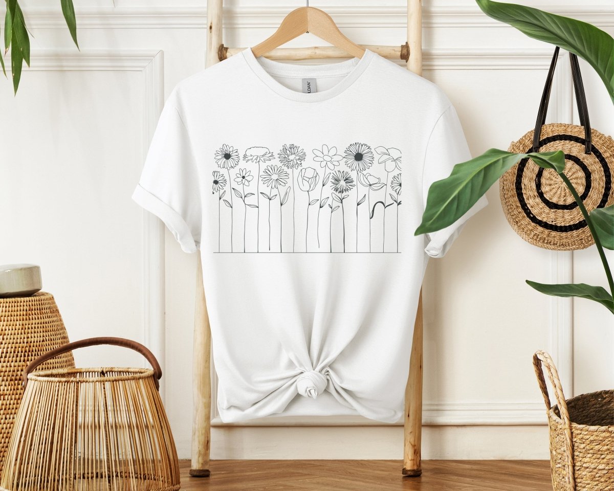 Big Floral Lines - Unisex Softstyle T - Shirt - Joyed Dot Store