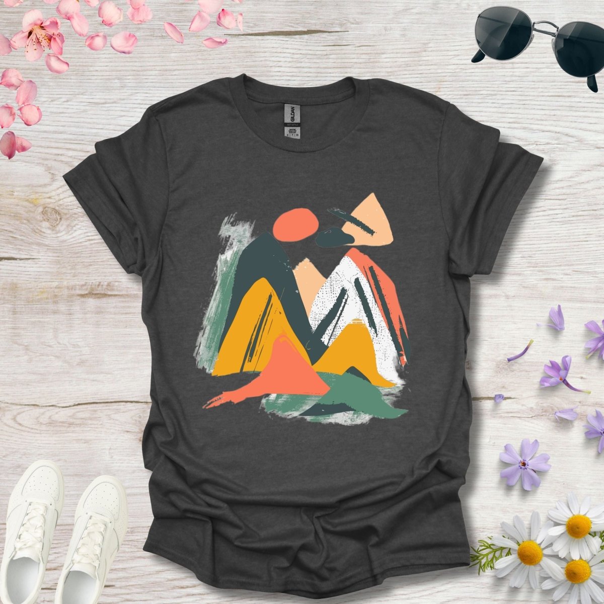 Mountain Brushstrokes - Unisex Softstyle T - Shirt - Joyed Dot Store