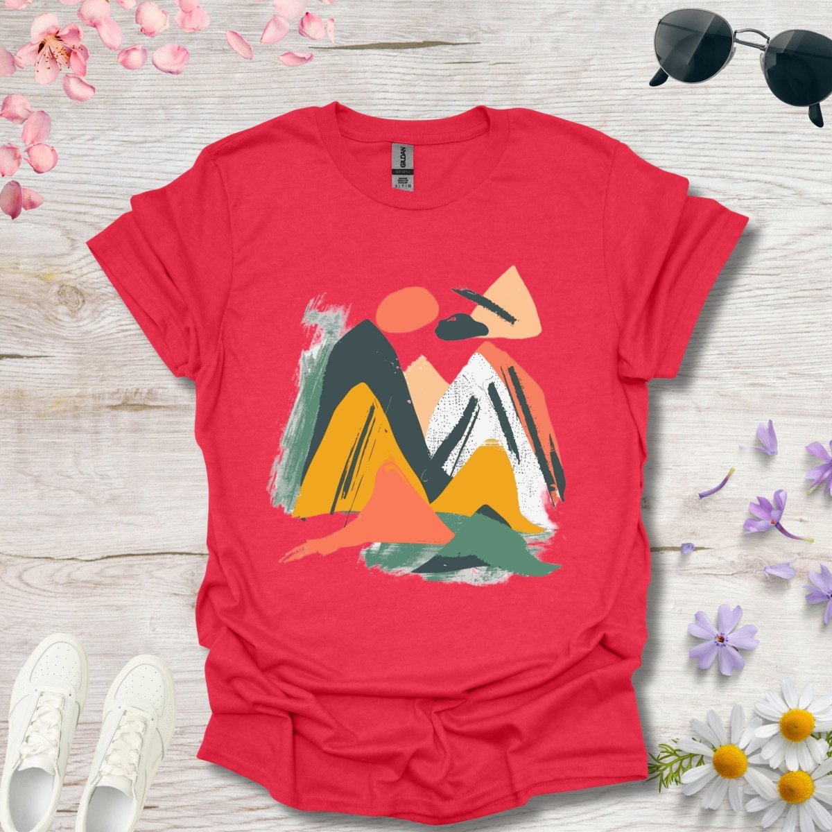 Mountain Brushstrokes - Unisex Softstyle T - Shirt - Joyed Dot Store