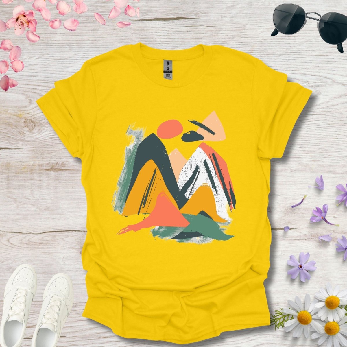 Mountain Brushstrokes - Unisex Softstyle T - Shirt - Joyed Dot Store