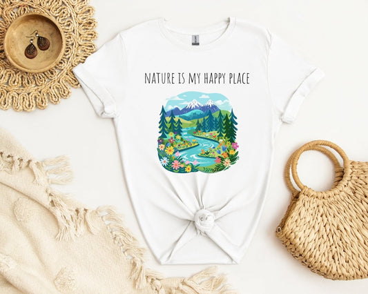 Nature is my happy place - Unisex Softstyle T - Shirt - Joyed Dot Store