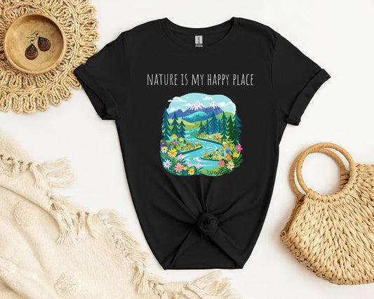 Nature is my happy place - Unisex Softstyle T - Shirt - Joyed Dot Store